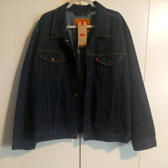 Levi's Trucker Jean Jacket in Indigo Blue Mens XXL New Classic Streetwear - Picture 3 of 9